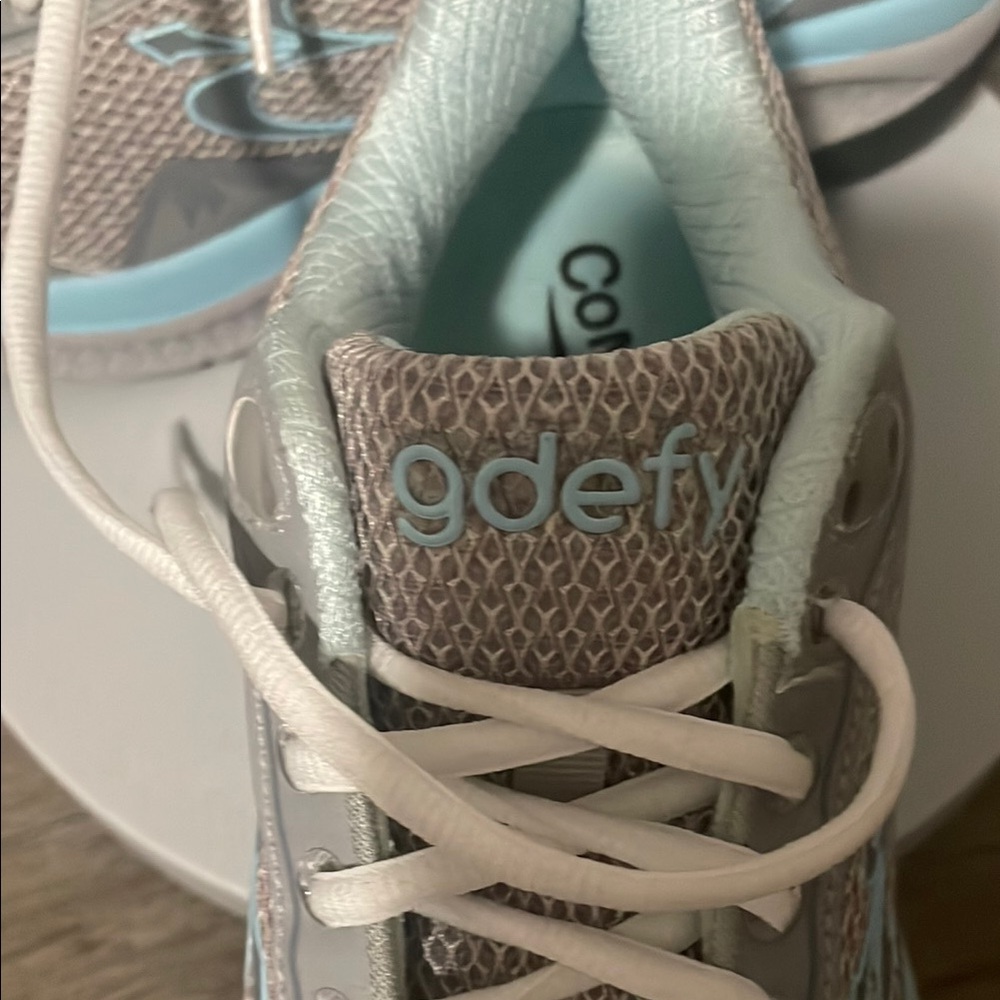 Blue and Gray Athletic Shoes with Cushioned Support - Picture 7 of 7